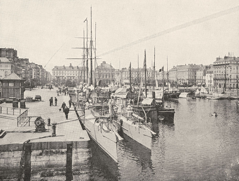 SEINE- MARITIME. Le Havre. Bassin du Commerce 1900 old antique print picture